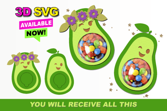 Avocado Candy Holder: A Fun 3D SVG Cut File