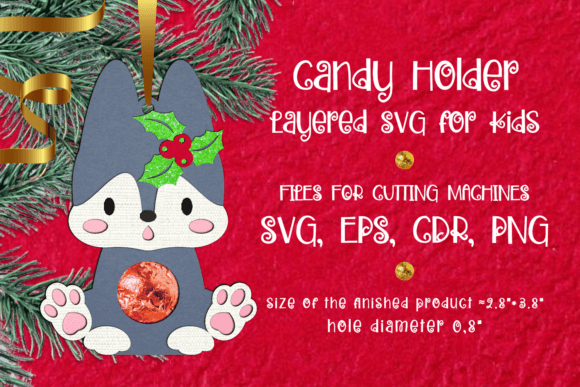 Baby Wolf Christmas Candy Holder