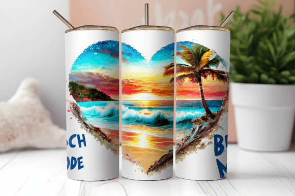 Beach Mode 20oz Straight Tumbler Wrap: Transform Your Drinkware with Coastal Charm