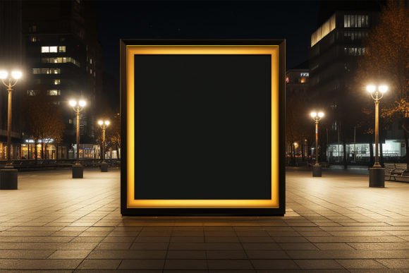 Black and Gold Billboard on the Road