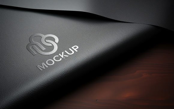 Black Metallic Embossed Logo Mockup