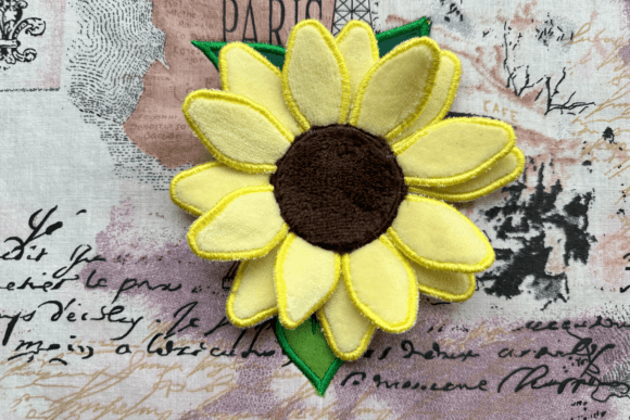 Bringing Nature to Life with 3 D Sunflower-embroidery Appliqué