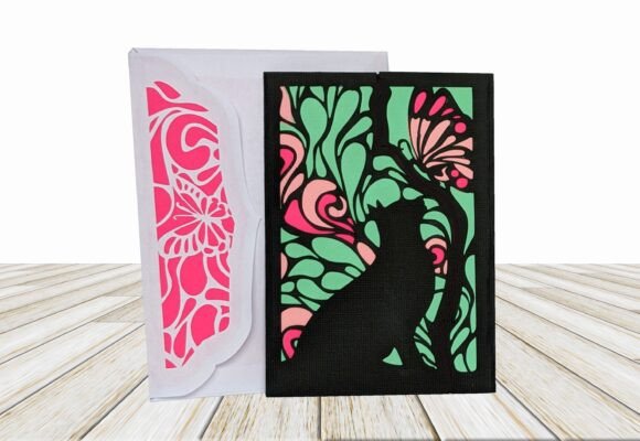 Crafting Charm with the Butterfly and Cat Card