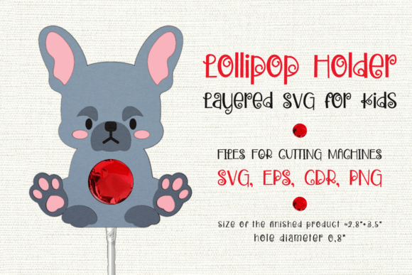 Cute French Bulldog Lollipop Holder