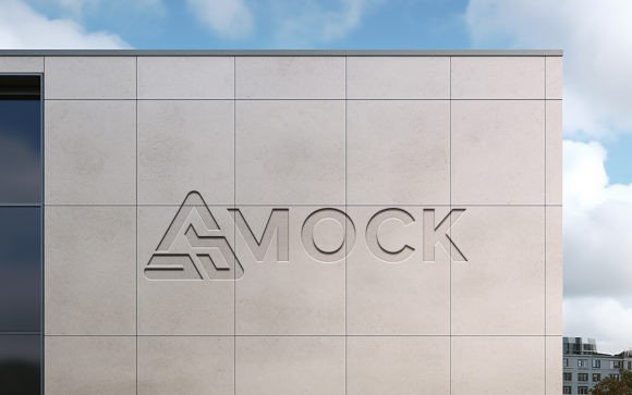 Debossed Building Wall Logo Mockup Guide