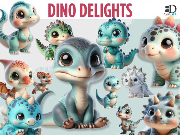 Dino Delights Pastel Nursery Graphics: A Versatile Resource for Creators and Parents