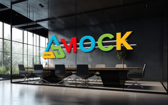 Office Meeting Room Glass Wall Mockup