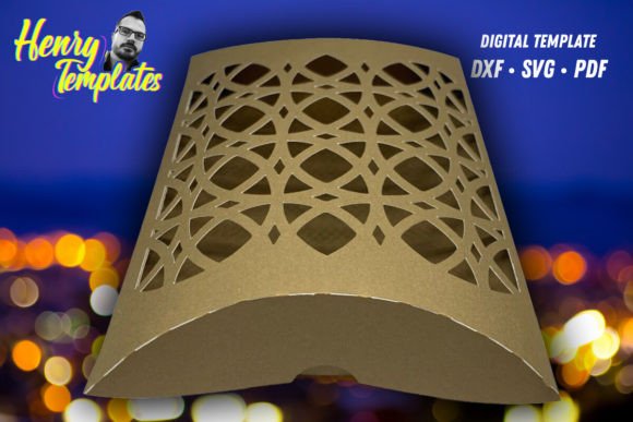 Ornate Pillow Box Template for Weddings