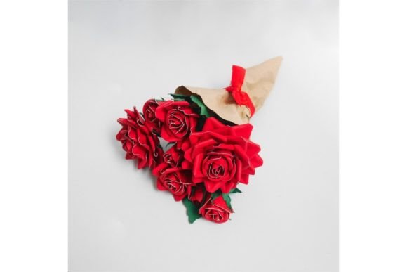 Small Rose: A Refined Paper Craft Template for Elegant Decor