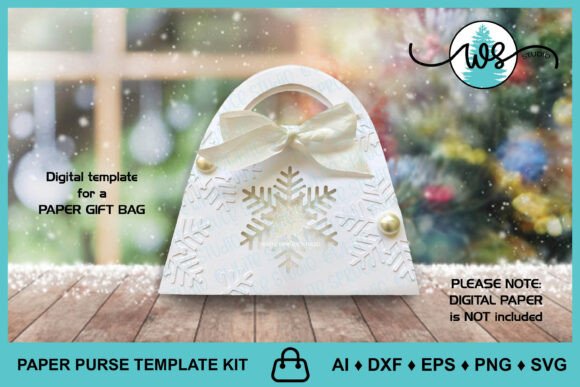 Snowflake Paper Gift Bag Treat Holder Guide