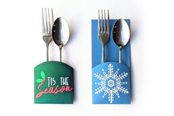 Strategic Table Styling: Elevating Holiday Branding with the Christmas Season Silverware Sleeve SVG